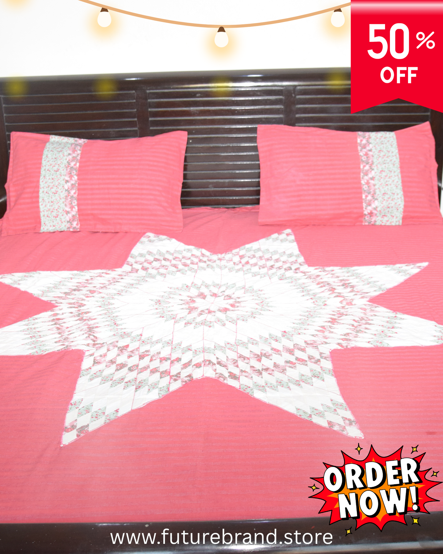 Lone star patchworked Bedcover