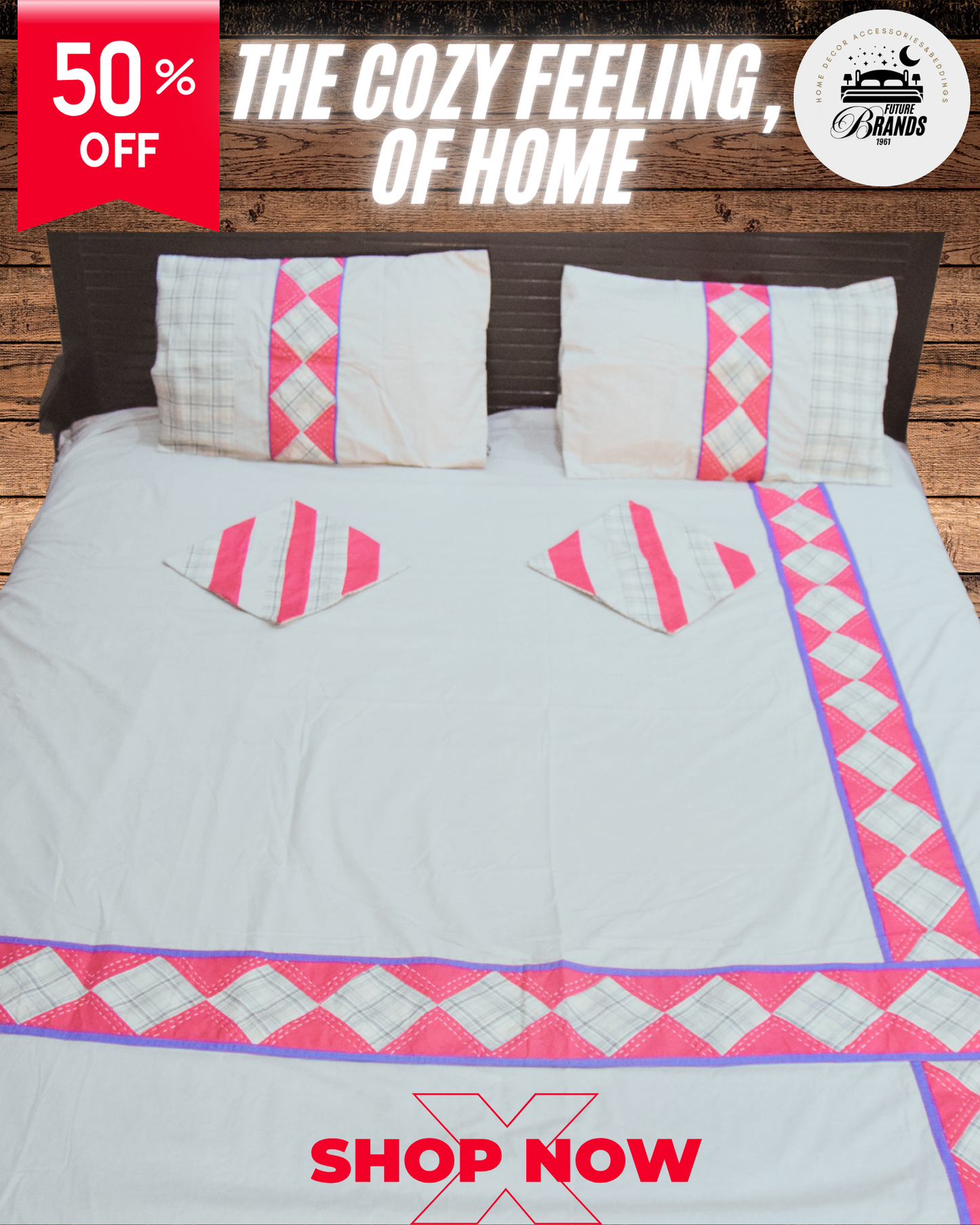 BreezeBliss Pachworked Bedcover Bedsheets