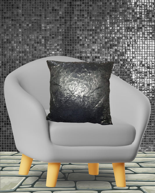 Cushion in beautiful black color and in beautiful & durable fabric neat stitching